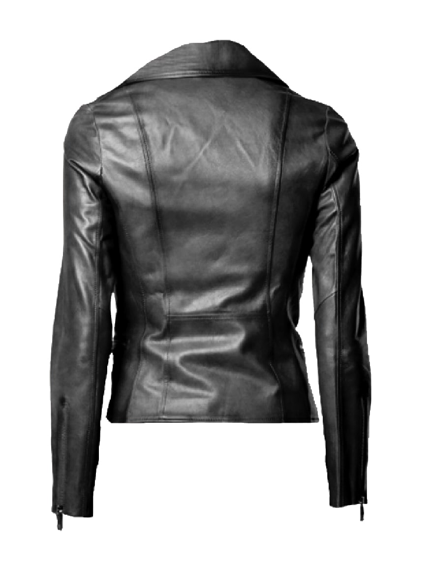 Alexa Women Brown Waxed Leather Jacket - The Leather Craftsmen