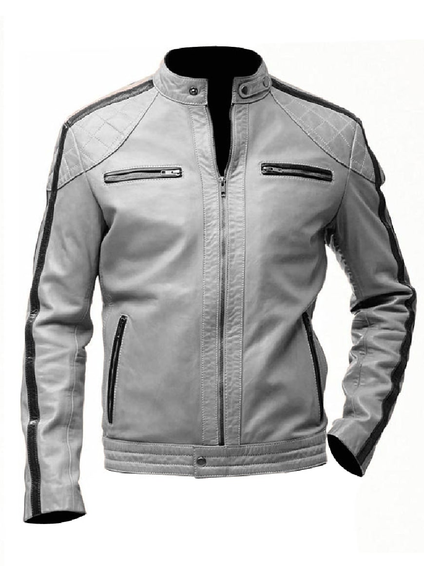 Men's Black Cafe Racer Leather Jacket - UrbanJacket
